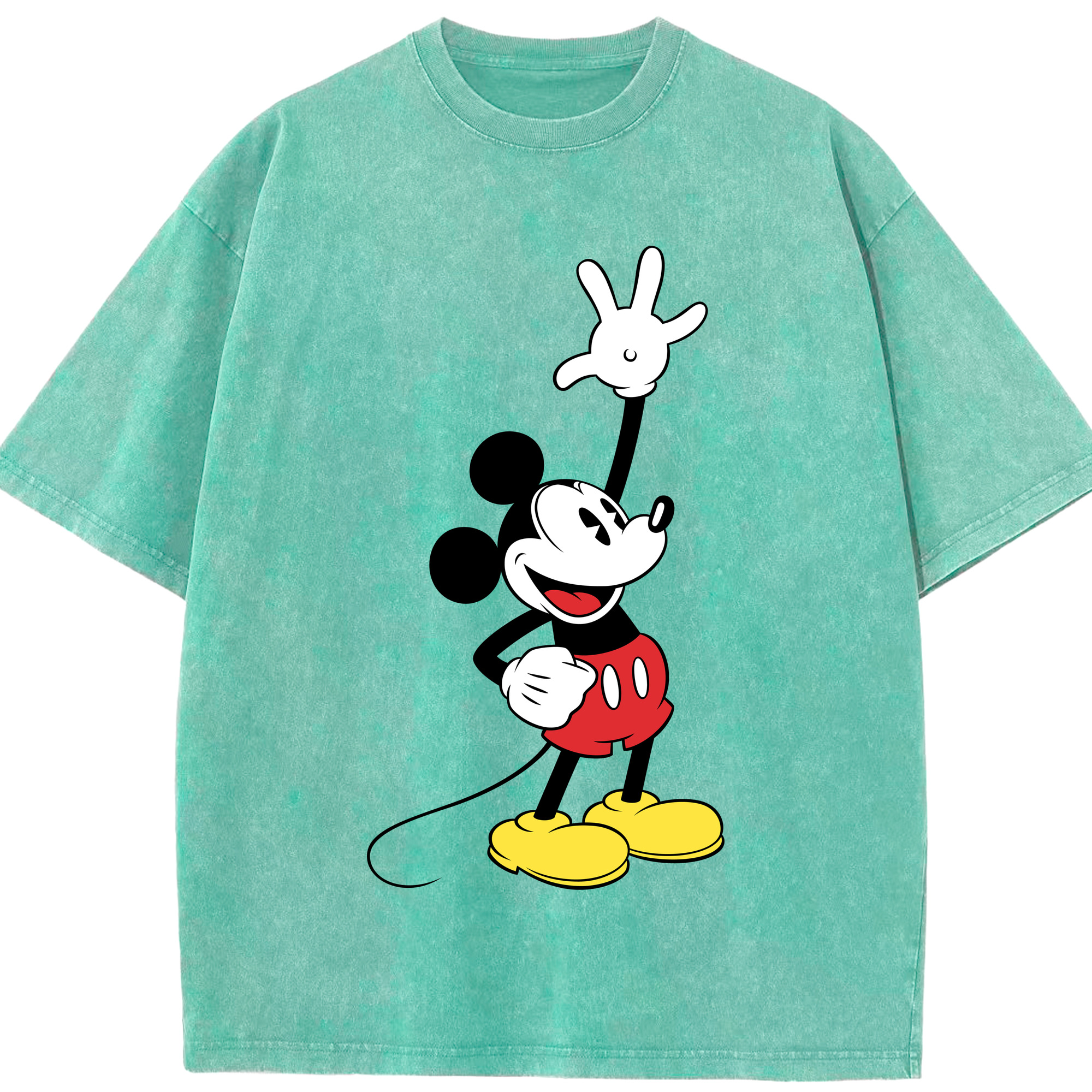 （画像用） ミッキーマウス Mickey Mouse 綿100% ヴィンテージ風 半袖Tシャツ（フロントプリント）